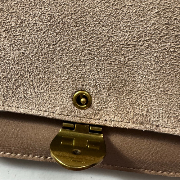 NWT Madewell The Abroad Convertible Crossbody Bag Tan/Brown Suede & Leather - Picture 9 of 11